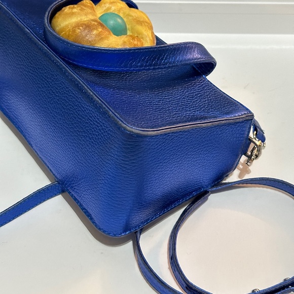 PUPPETS AND PUPPETS BLUE LEATHER BUN BAG - Picture 4 of 12